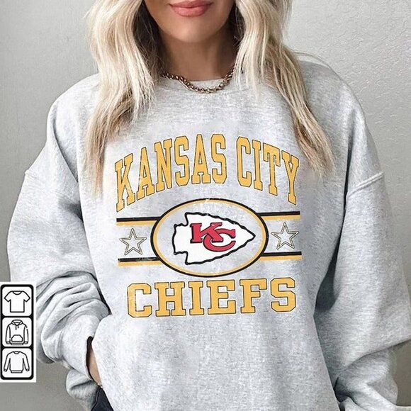 Kansas City Football Crewneck Sweatshirt Retro Fan Gift Vintage Style Look 17 - Picture 1 of 6